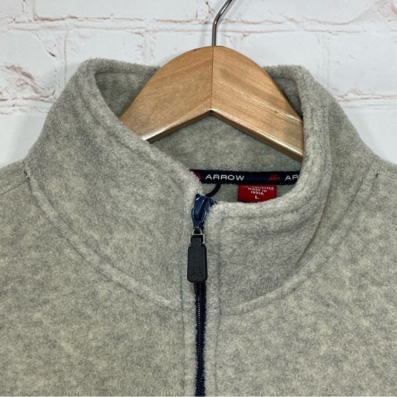 Vintage Arrow Blue Jeans Co Jacket Mens Large Gray Fleece 1/4 Zip Pullover - Picture 3 of 16